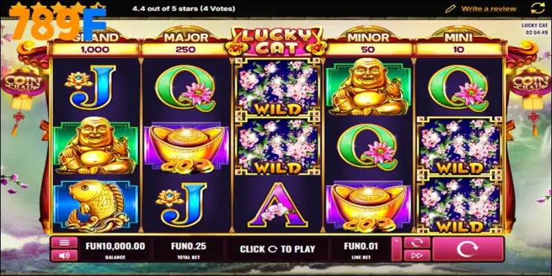 Thiết kế bắt mắt, hiệu ứng lung linh trong game Lucky Cat